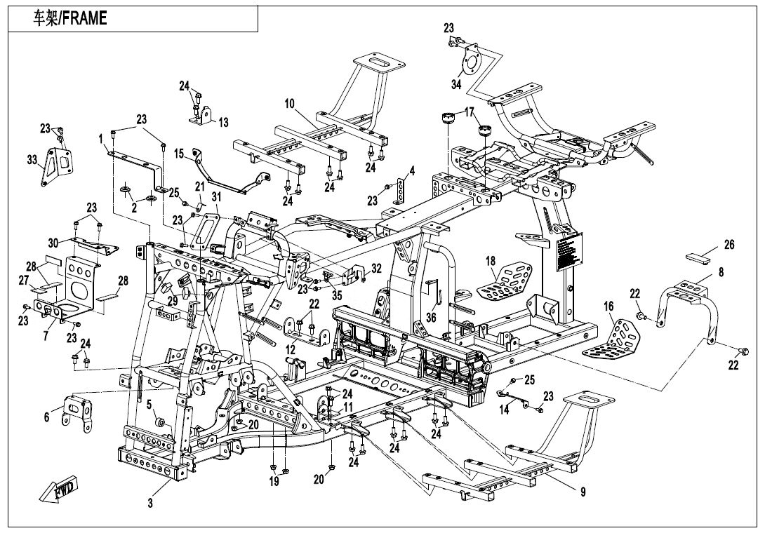 CHASSIS POUR CFORCE 1000 T3 EPS 2021