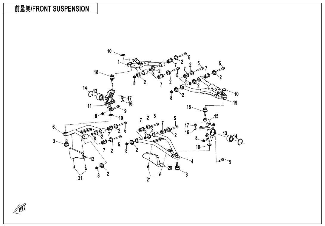 SUSPENSION AVANT POUR CFORCE 1000 T3 EPS 2021