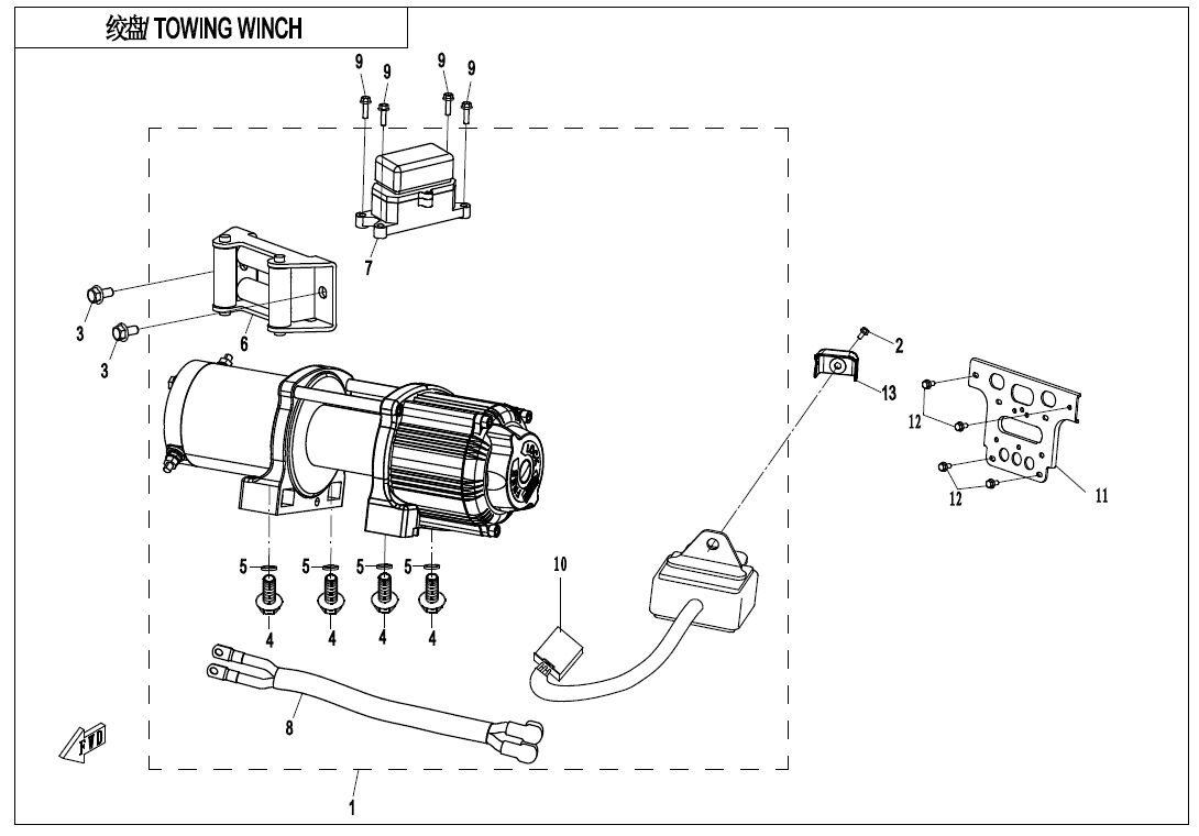 TREUIL POUR CFORCE 850 T3 EPS AVEC DIFF ARRIERE 2022