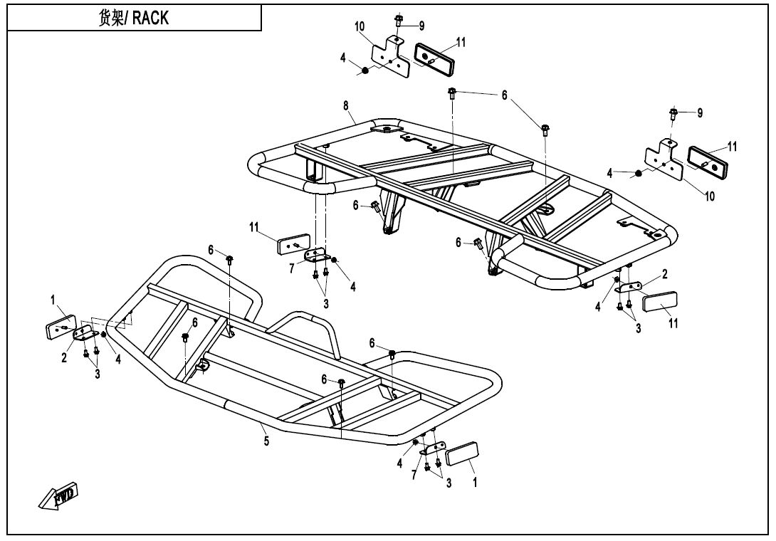 PORTE BAGAGES POUR CFORCE 520 L7E 2021