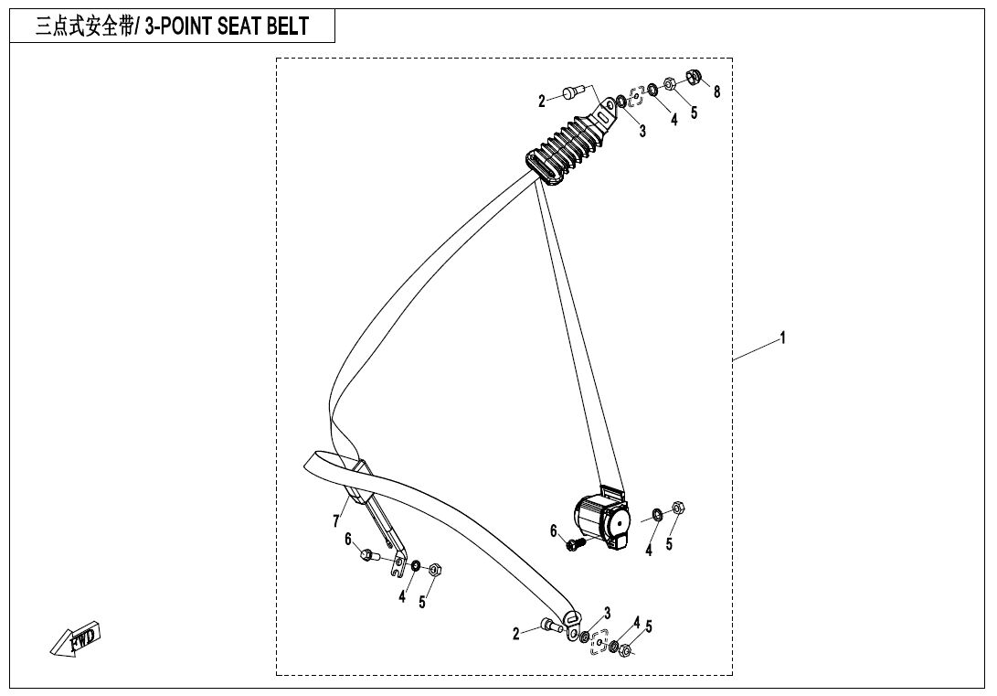 CEINTURE A 3 POINTS POUR UFORCE 1000 EPS BICYLINDRE 2021