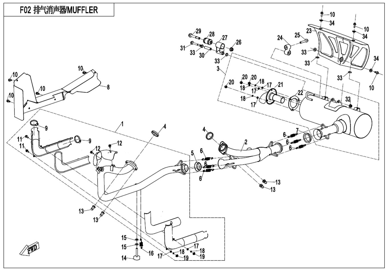 ECHAPPEMENT POUR UFORCE 800 EPS T1 2021