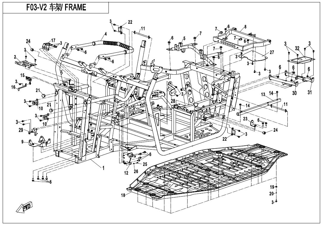 CHASSIS POUR UFORCE 800 EPS T1 2021