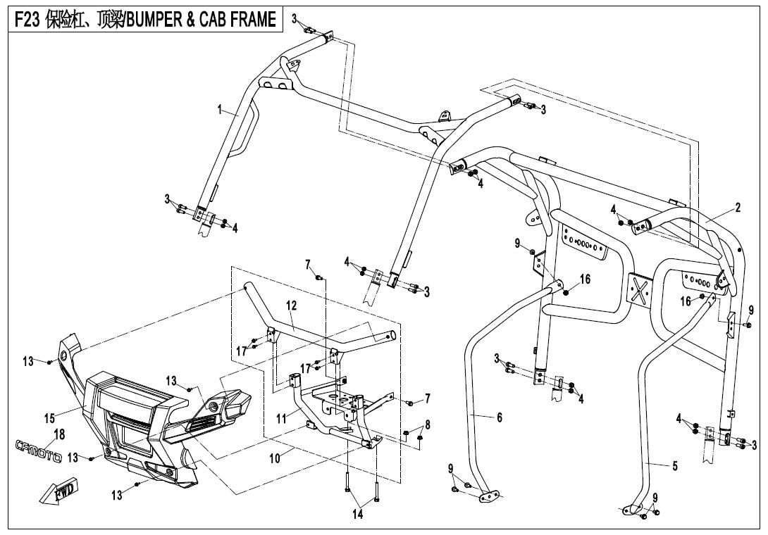 PARE CHOCS ET ARCEAU POUR UFORCE 800 EPS T1 2021