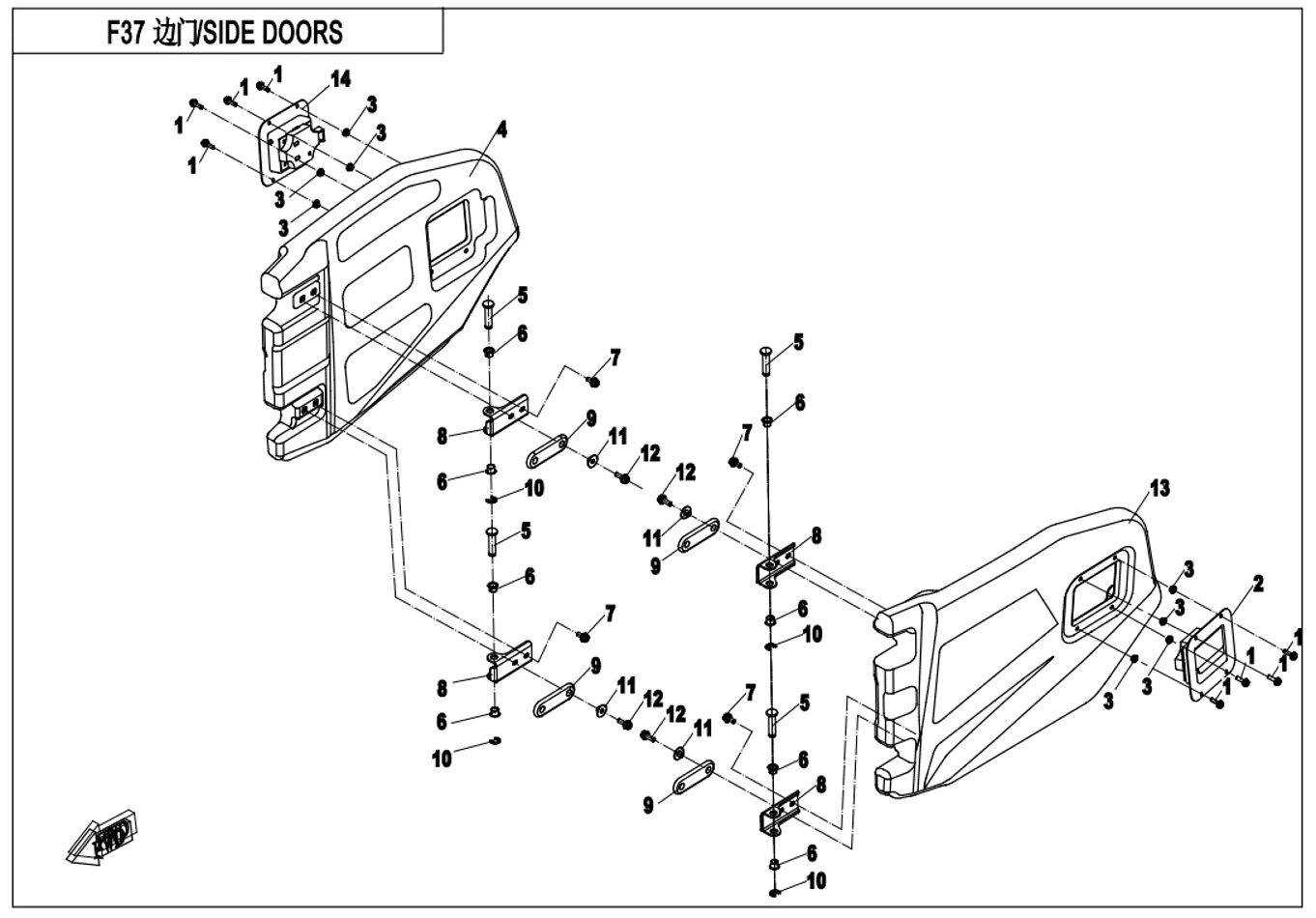 PORTES LATERALES POUR UFORCE 800 EPS T1 2021