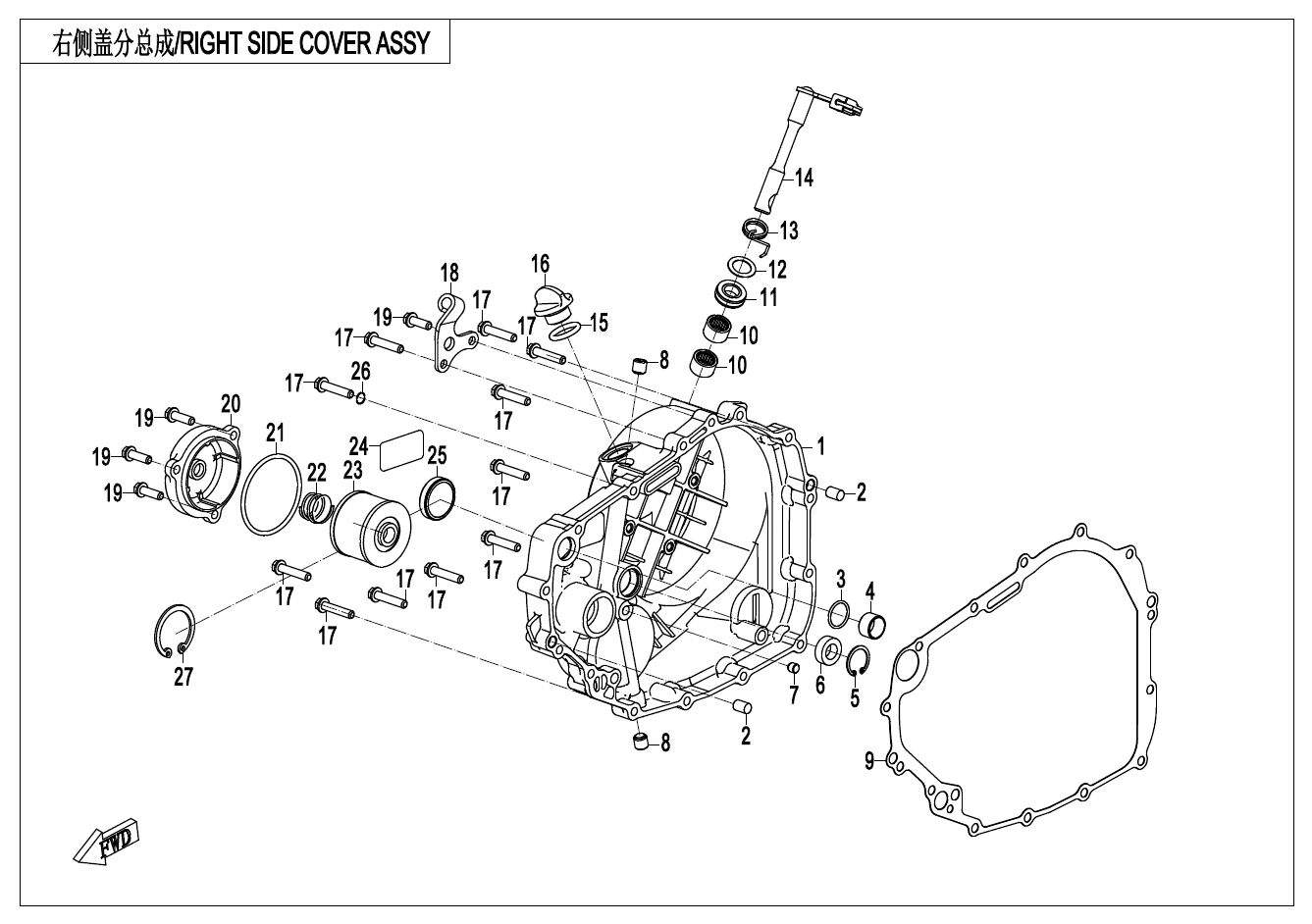 CACHE CARTER DROIT POUR CF 300NK 2021