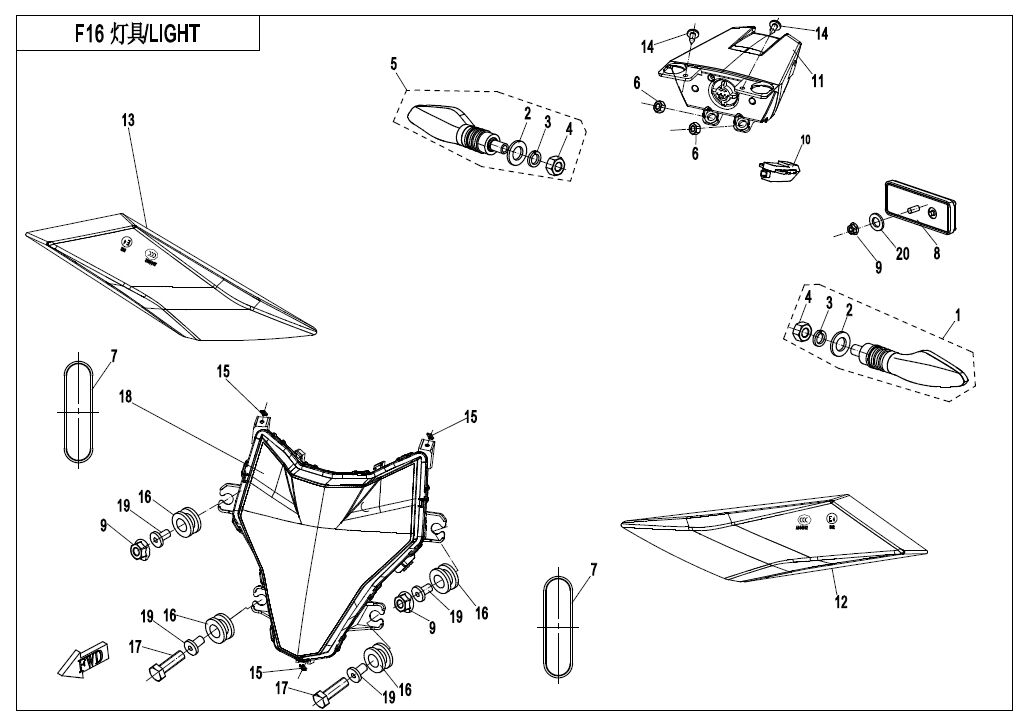 ECLAIRAGE POUR CF 650MT A2 AVEC VALISES 2021