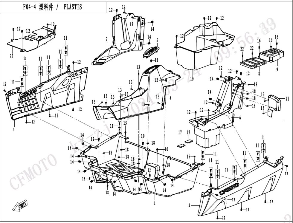 CARENAGES INTERMEDIAIRES 2 POUR ZF1000 EPS 2021