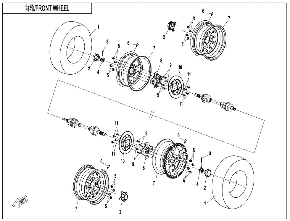 ROUES AVANT POUR ZF1000 EPS 2021