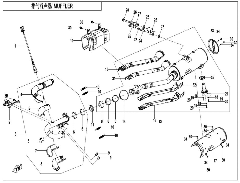 ECHAPPEMENT POUR CFORCE 625 L7E EPS 2021
