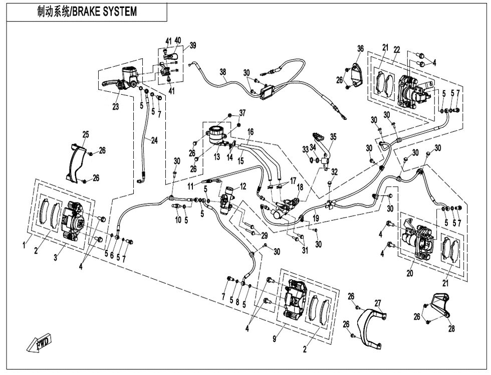 SYSTEME DE FREINAGE POUR CFORCE 625 L7E EPS 2021