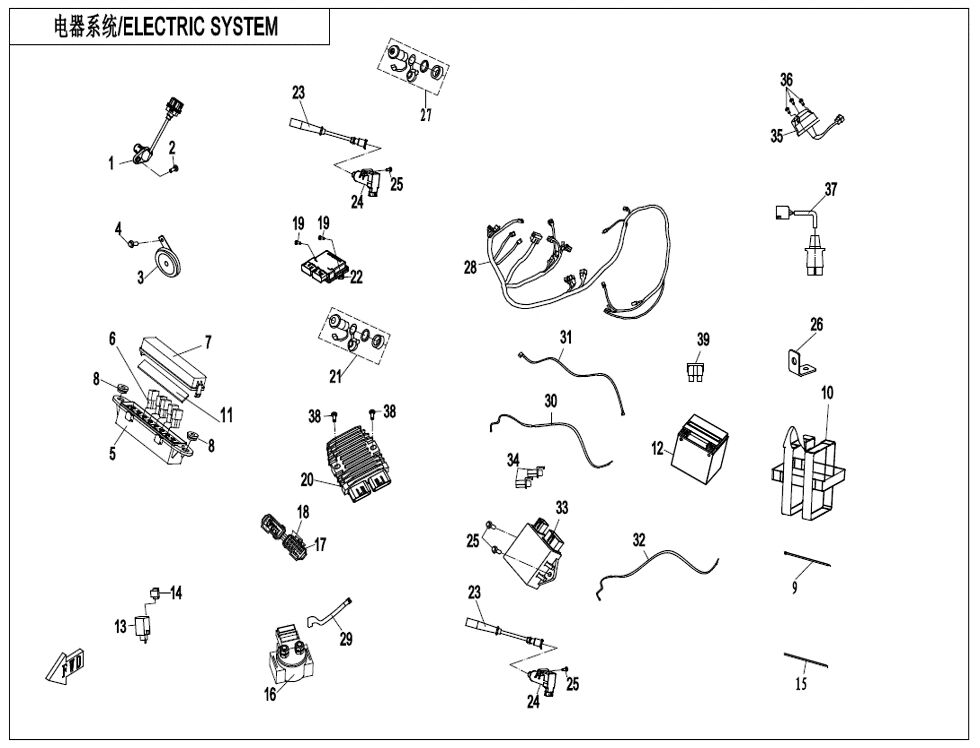 SYSTEME ELECTRIQUE POUR CFORCE 850 T3 EPS AVEC DIFF ARRIERE 2022