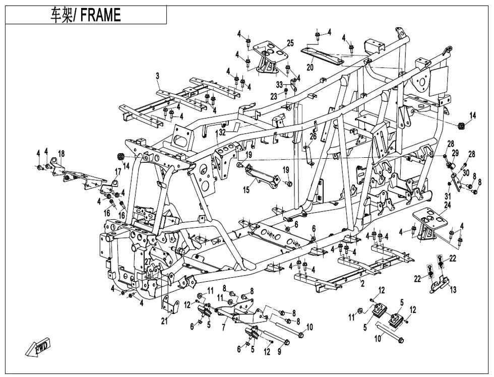 CHASSIS POUR CFORCE 520 S L7E COURT 2021