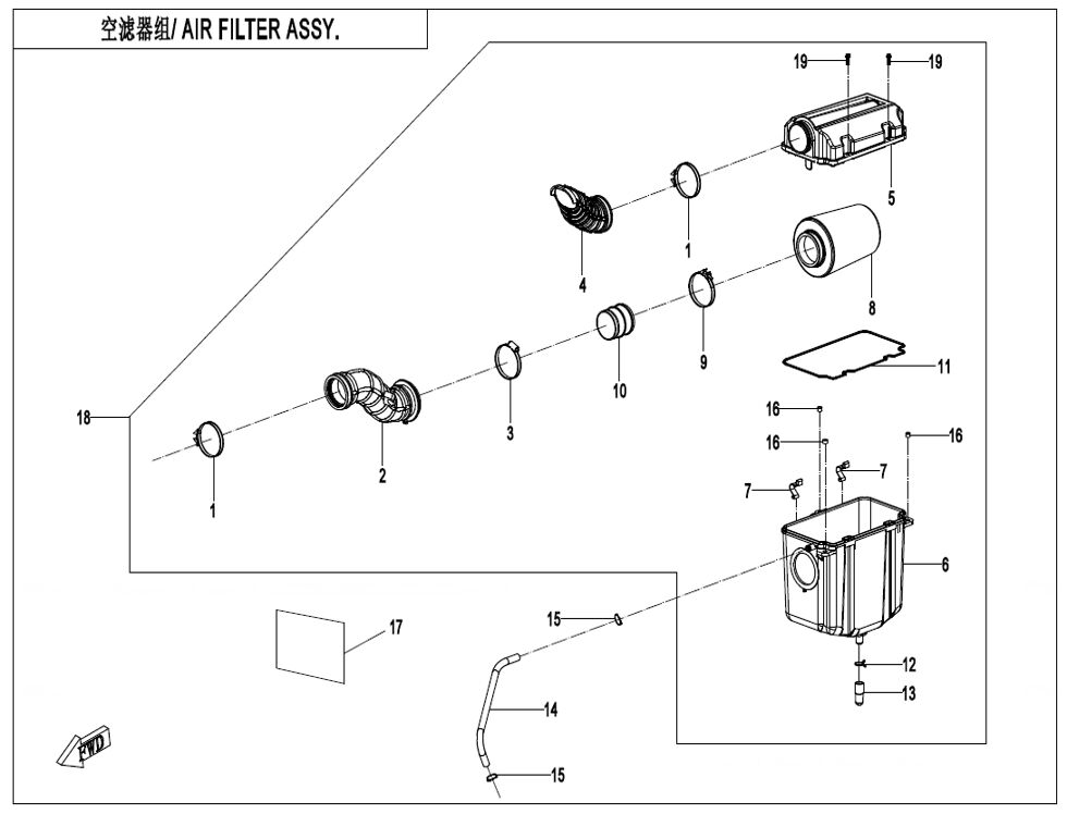BOITE A AIR POUR CFORCE 520 S L7E COURT 2021