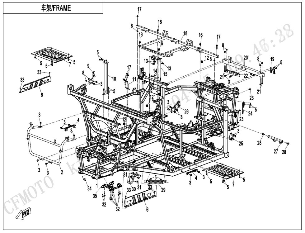 CHASSIS POUR UFORCE 1000 EPS BICYLINDRE 2022