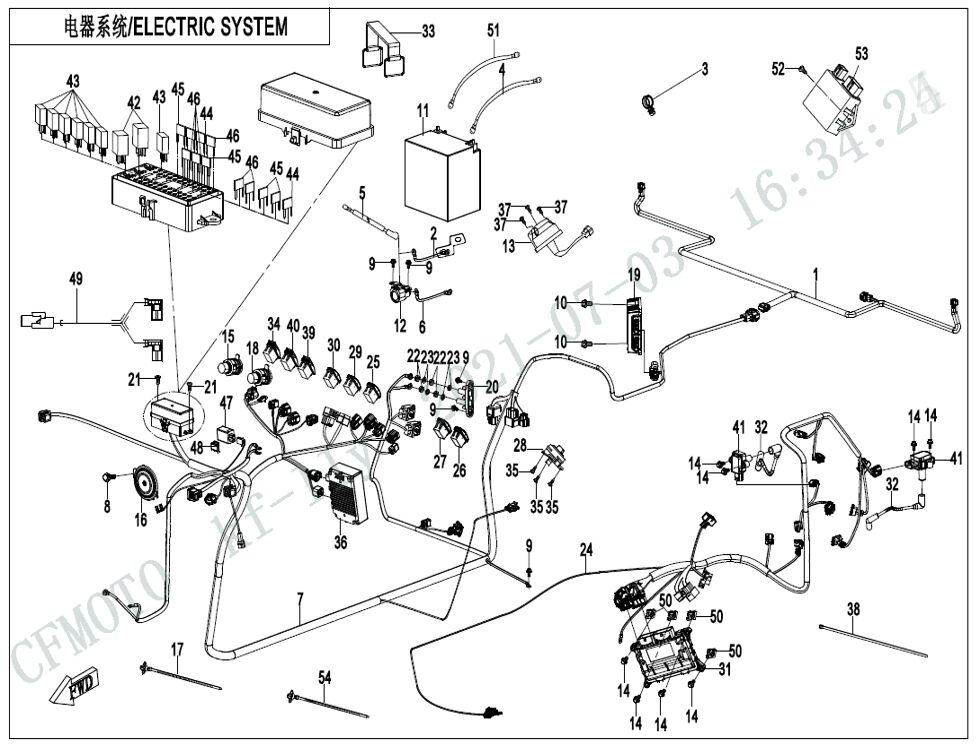 SYSTEME ELECTRIQUE POUR UFORCE 1000 EPS BICYLINDRE 2022