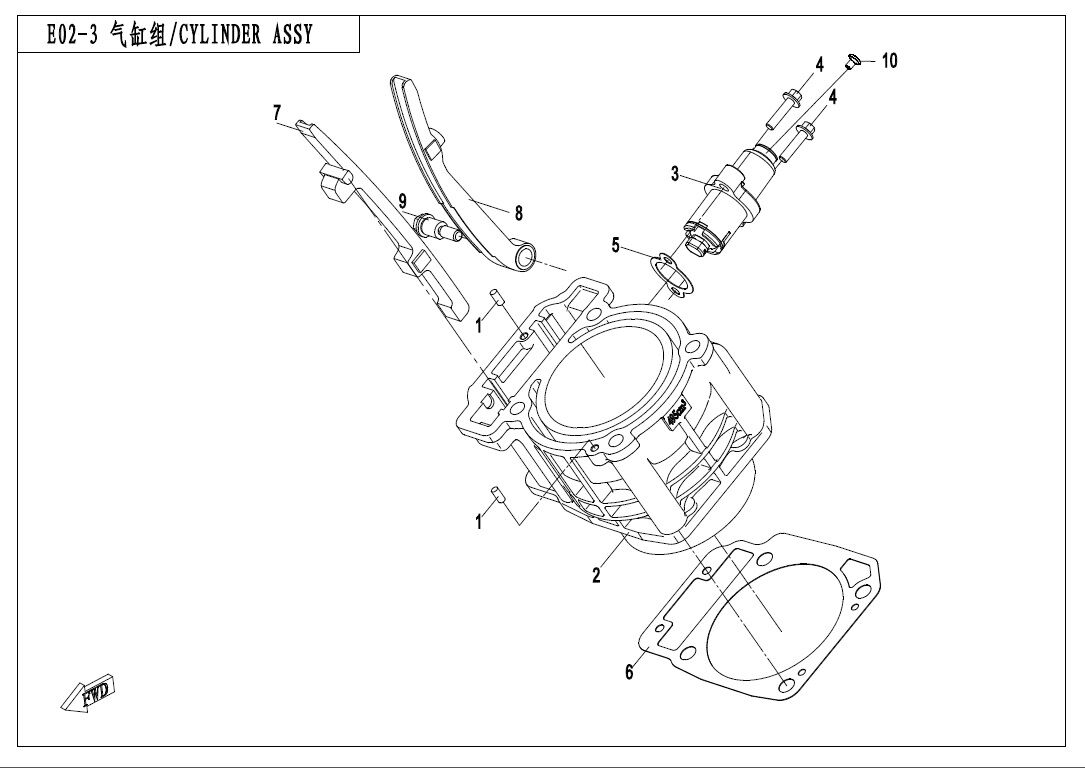 ENSEMBLE DE CYLINDRE POUR CFORCE 520 S L7E COURT 2017