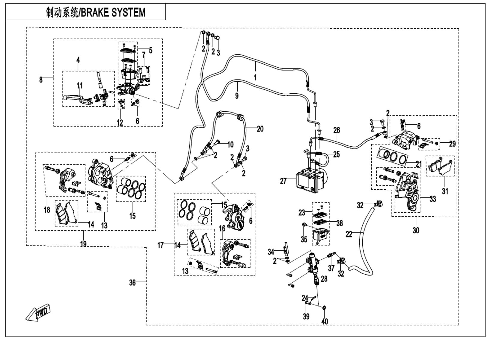FREINAGE 1 POUR CF 650GT A2 AVEC VALISES 2021