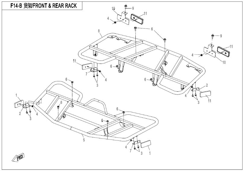 RACK POUR CFORCE 520 S L7E COURT 2017