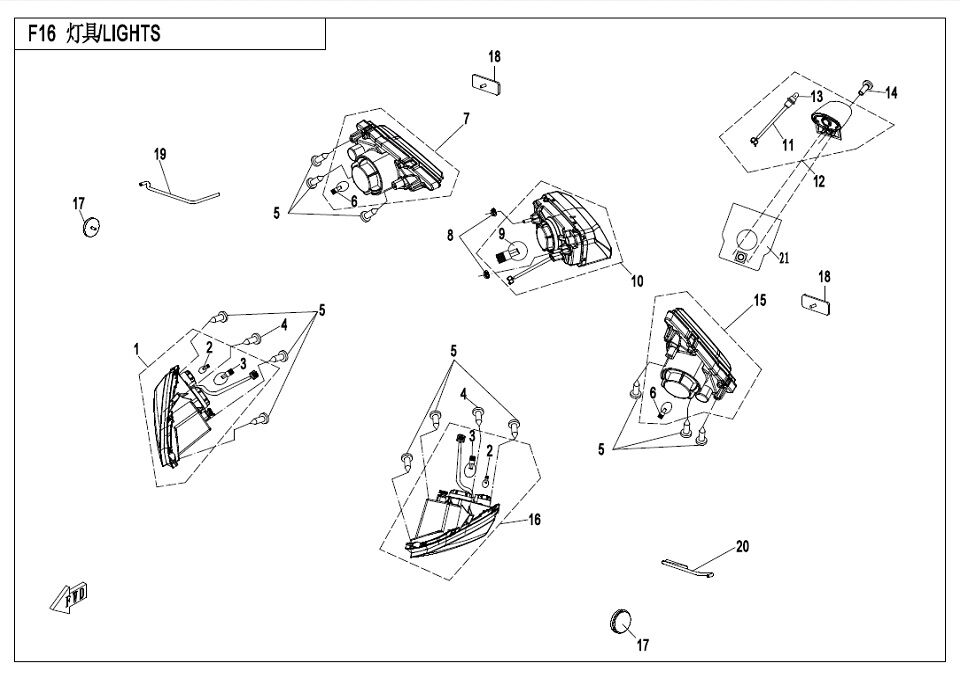 ECLAIRAGE POUR CFORCE 520 S L7E COURT 2018