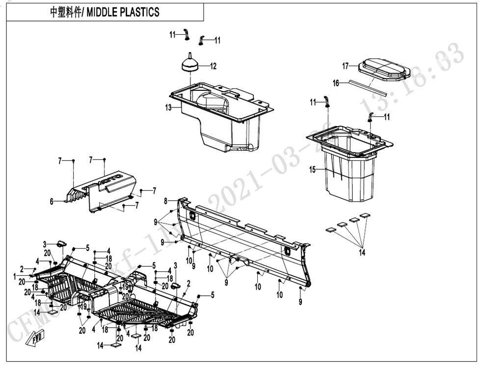 CARROSSERIE CENTRALE POUR UFORCE 600 2022