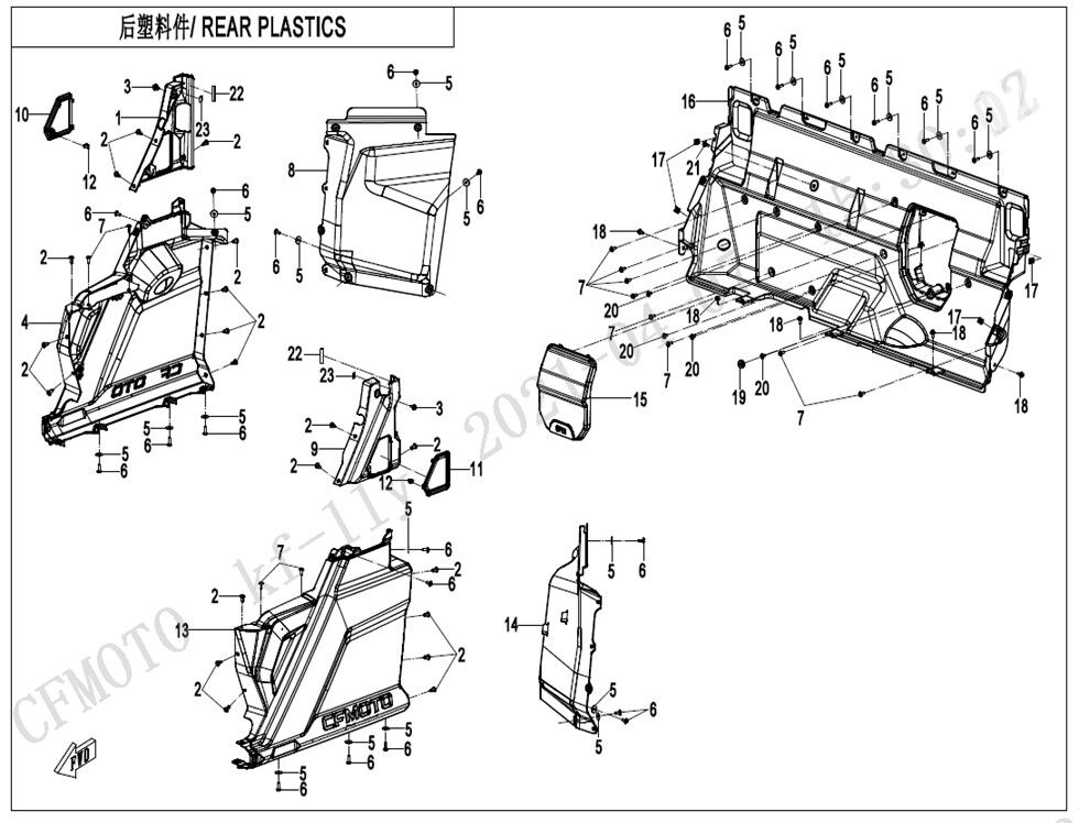 CARROSSERIE ARRIERE POUR UFORCE 600 2022