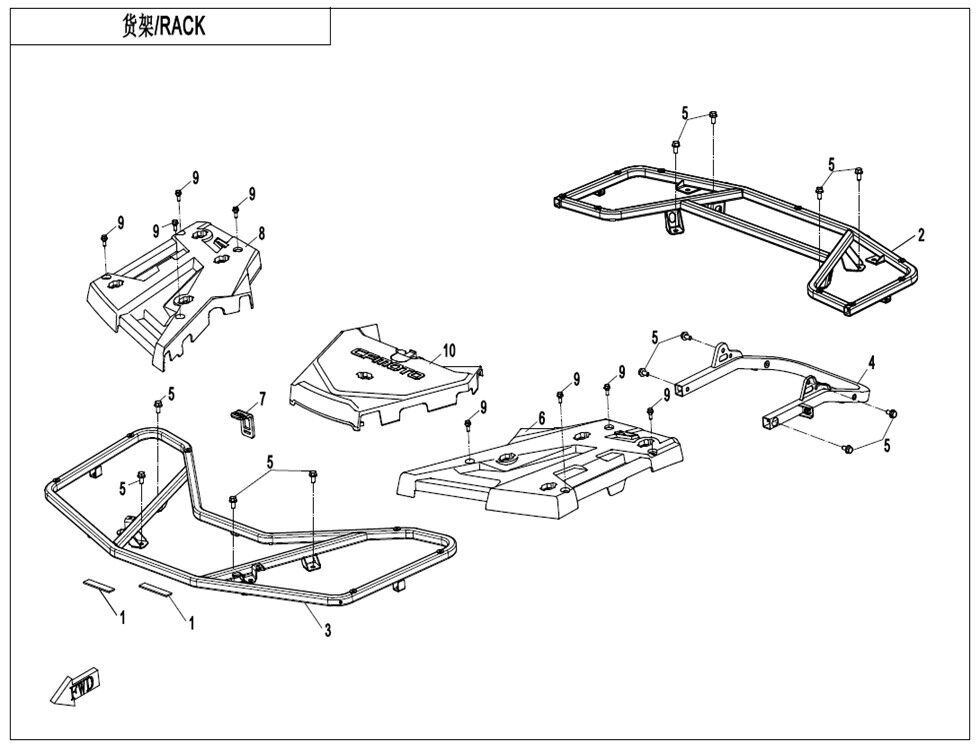 RACK POUR CFORCE 1000 EPS L7E 2023