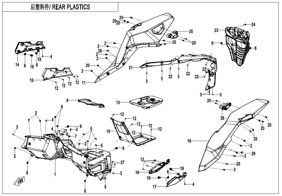 PLASTIQUE DE BENNE 1 POUR ZFORCE 1000 SPORT 2022