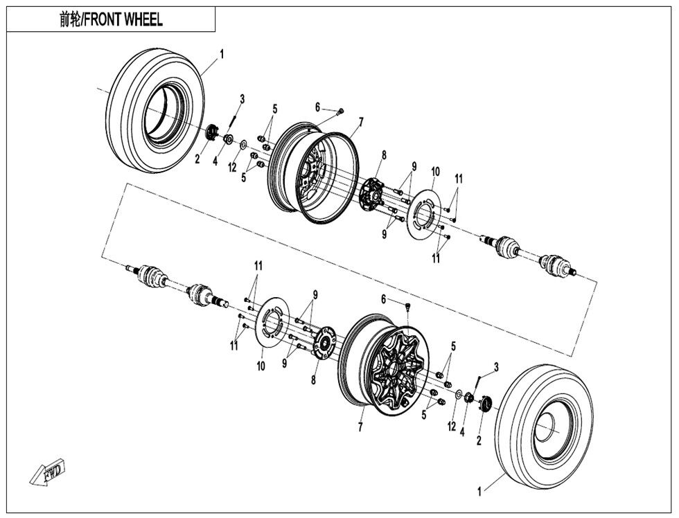 ROUES AVANT POUR ZFORCE 1000 SPORT 2022