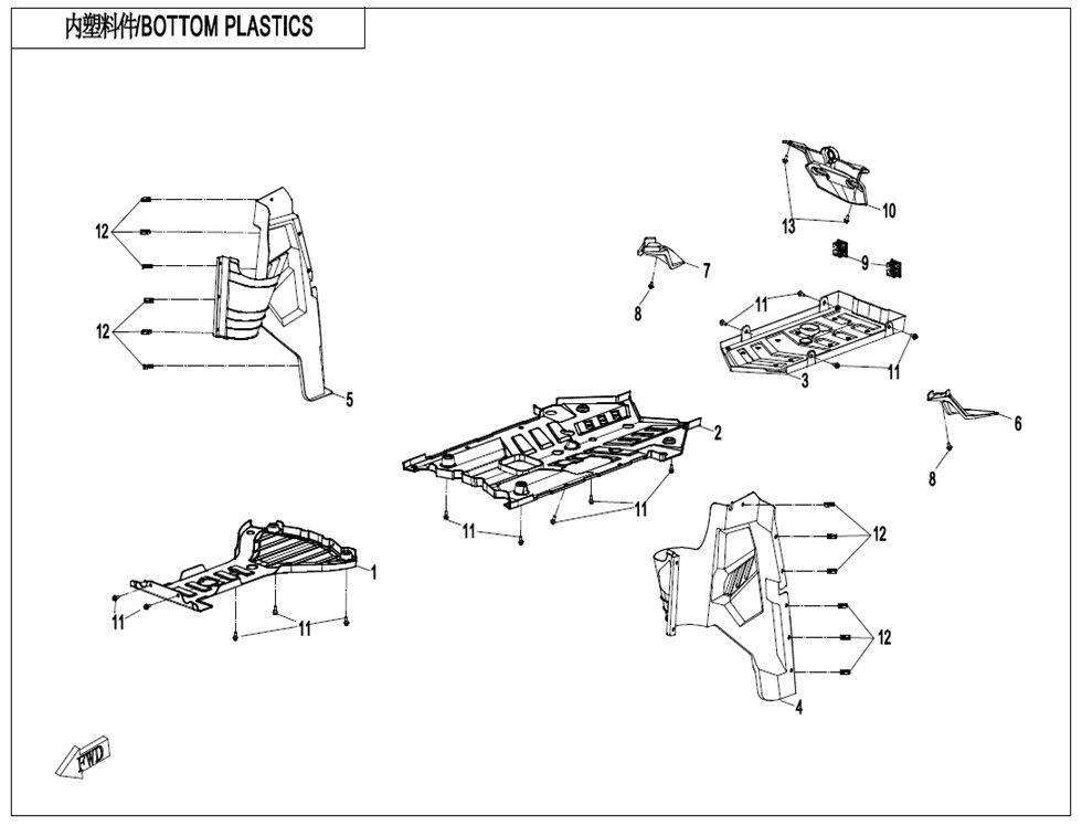 PLASTIQUE INFERIEUR POUR CFORCE 1000 T3 EPS 2021