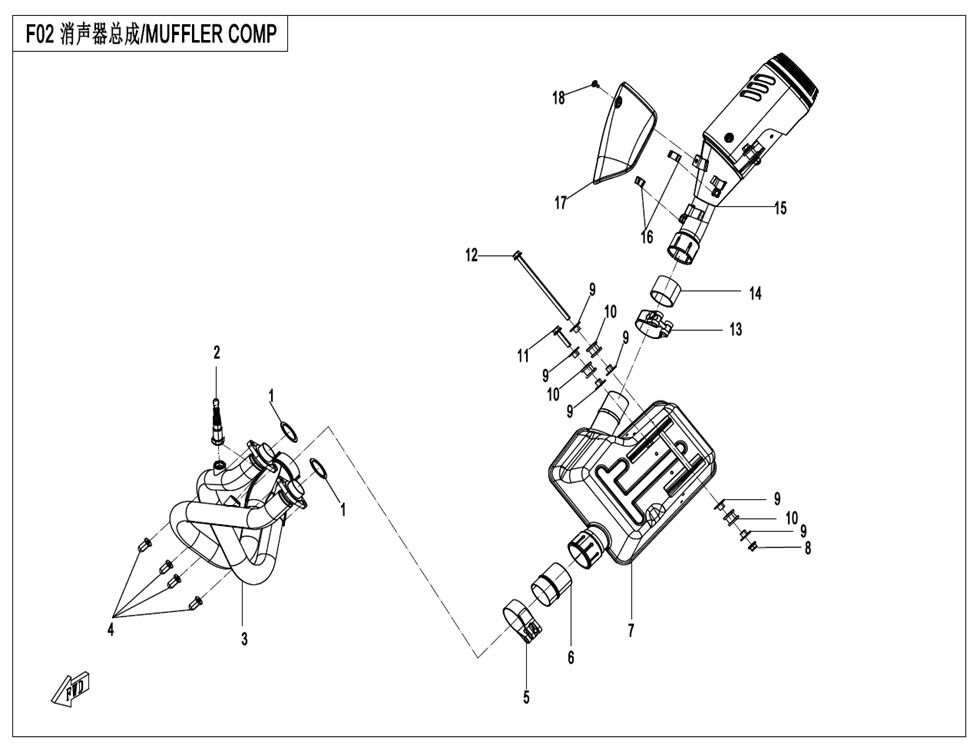 ECHAPPEMENT POUR CF 700CL X SPORT 2022