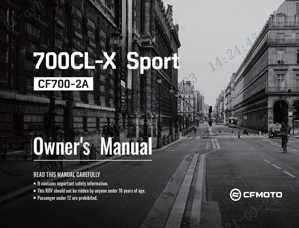 MANUEL UTILISATEUR POUR CF 700CL X SPORT 2021