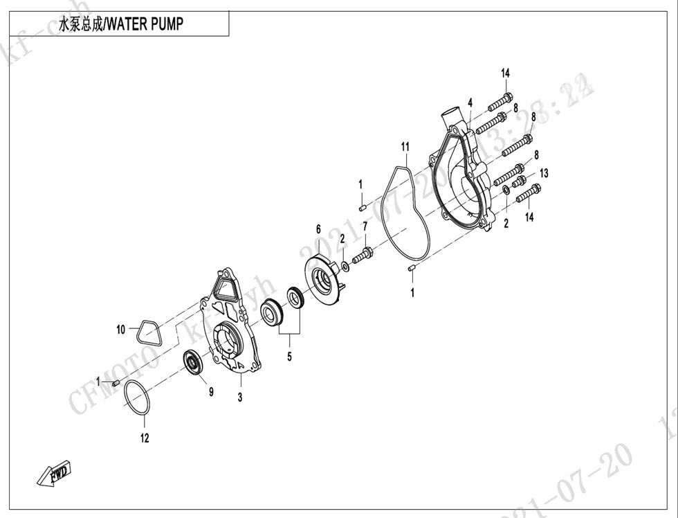 POMPE A EAU POUR CF 700CL X SPORT 2023