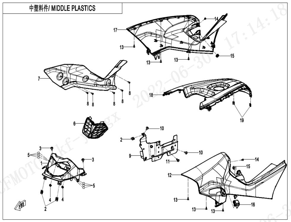 CARROSSERIE CENTRALE POUR CFORCE 520 L7E LONG EXPERT 2022