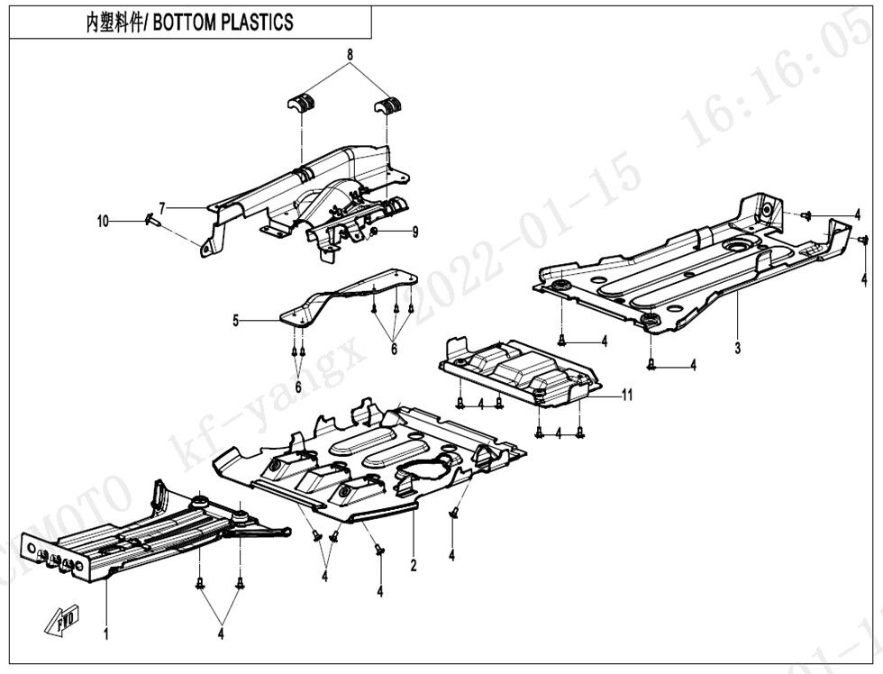 PLASTIQUE INFERIEUR POUR CFORCE 520 L7E LONG EXPERT 2022