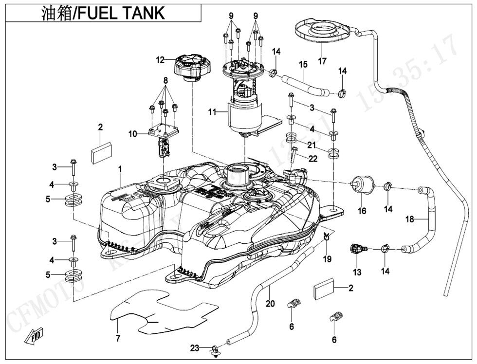 RESERVOIR POUR CFORCE 450 L7E COURT BASIC 2022