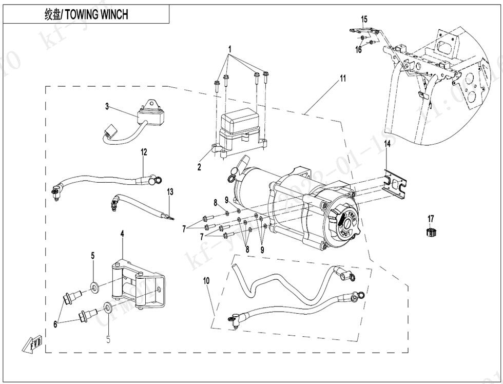 TREUIL POUR CFORCE 450 L7E COURT BASIC 2022