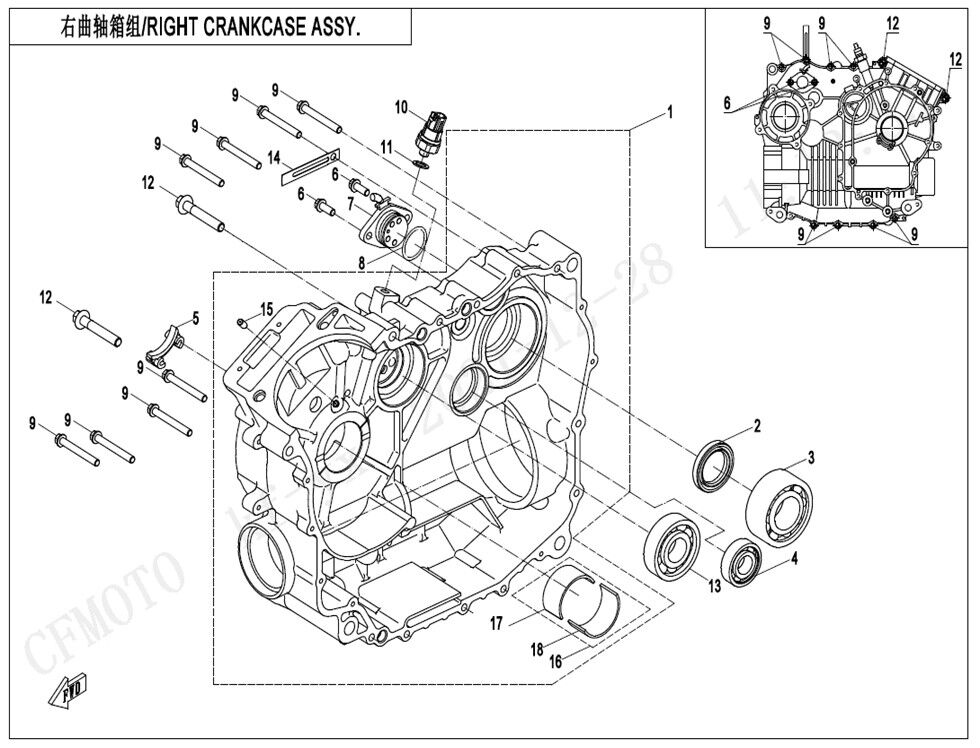CARTER DROIT POUR CFORCE 450 L7E COURT BASIC 2022