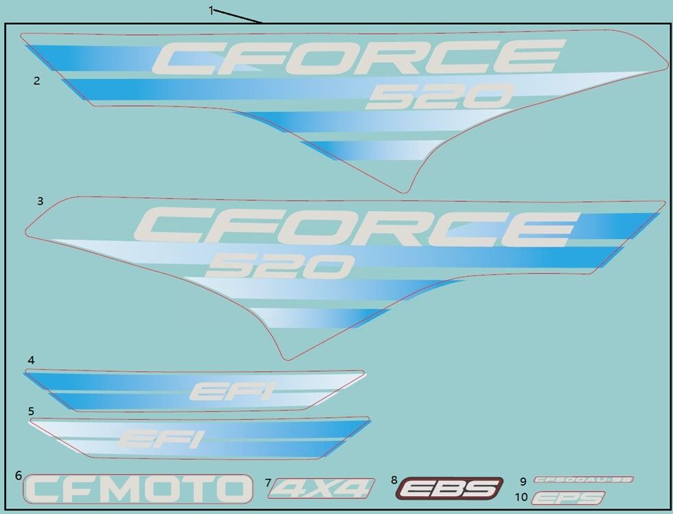 KIT DE DECORATION SKY BLUE POUR CFORCE 520 L7E COURT BASIC 2022