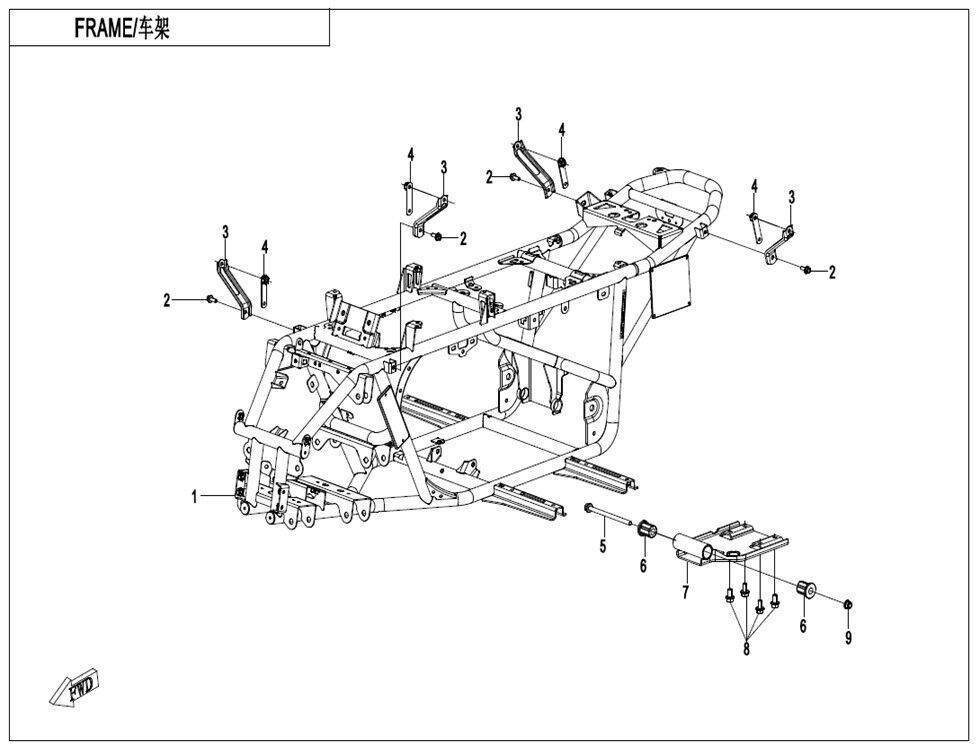 CHASSIS POUR CFORCE 110 KID THERMIQUE 2023