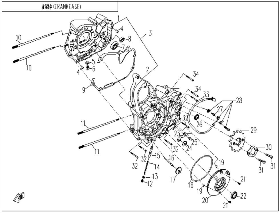 CARTER MOTEUR POUR CFORCE 110 KID THERMIQUE 2023