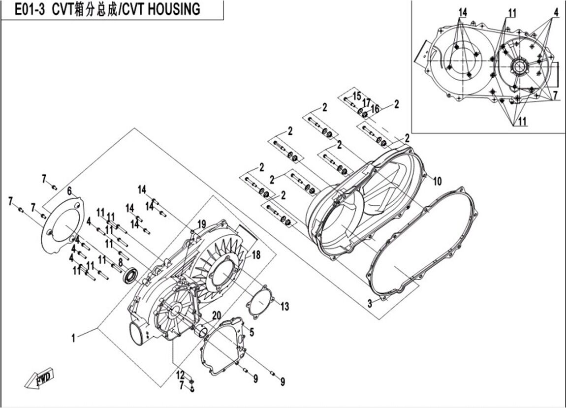 CARTER CVT POUR CFORCE 450 2015