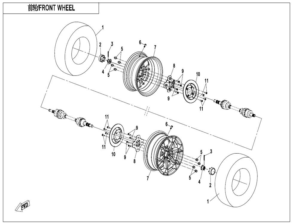 ROUES AVANT POUR CFORCE 1000 EPS L7E 2023