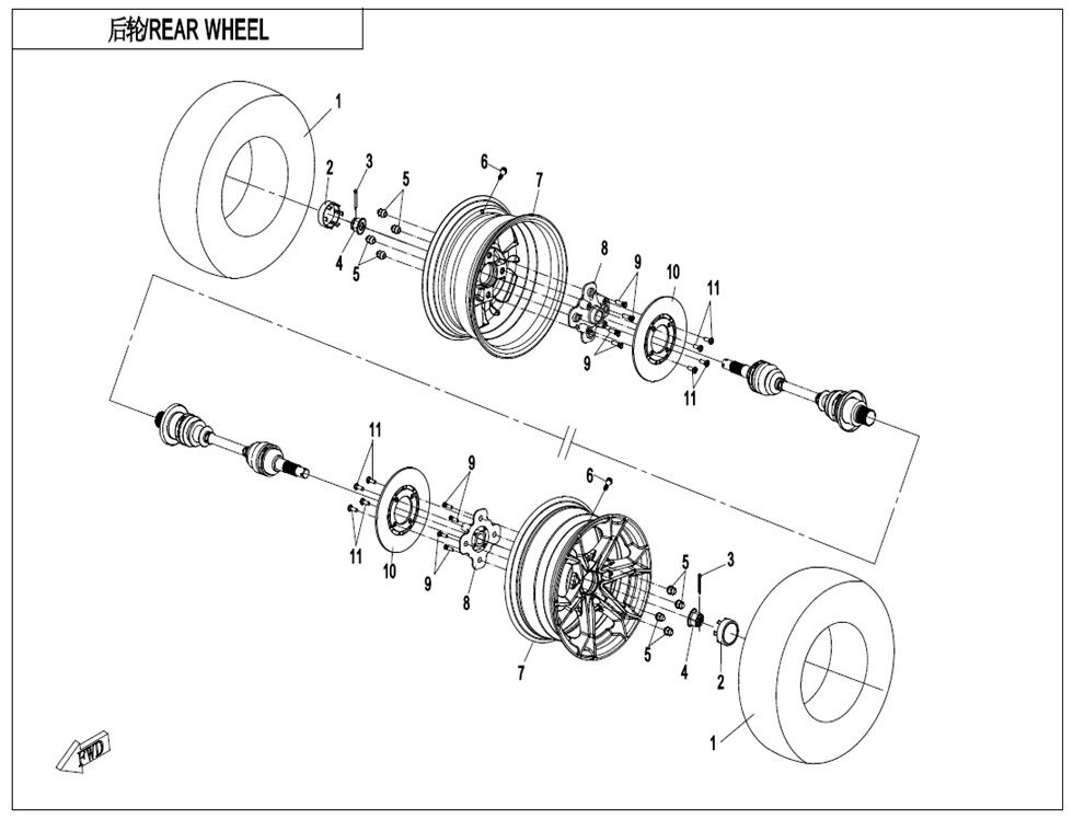 ROUES ARRIRERES POUR CFORCE 1000 EPS L7E 2023