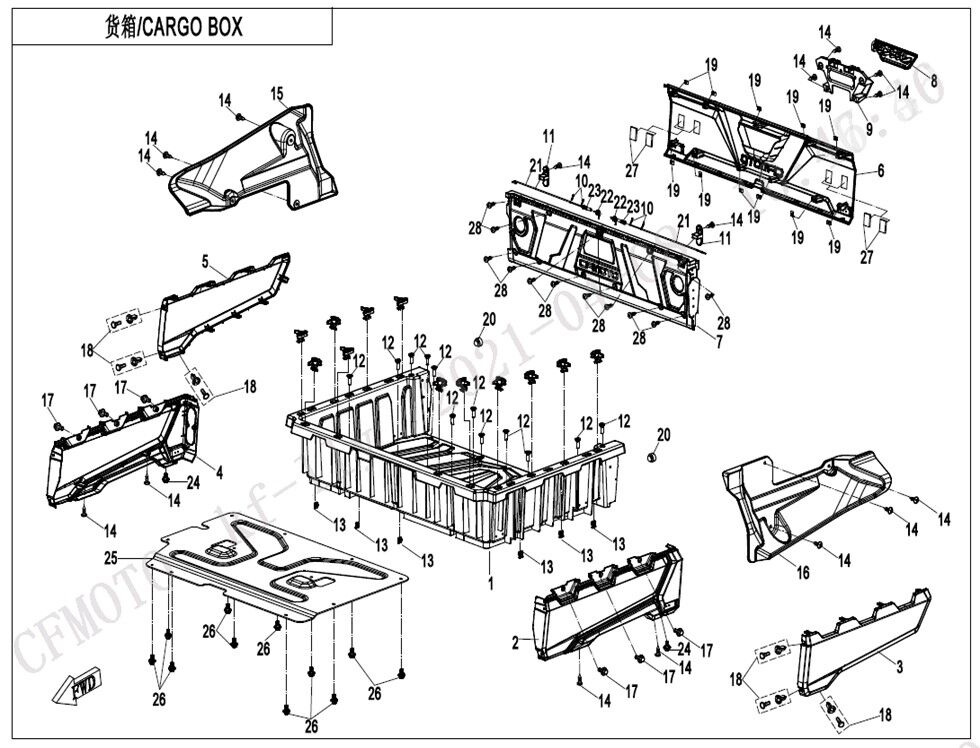 CARGO BOX POUR UFORCE 1000 EPS BICYLINDRE 2024