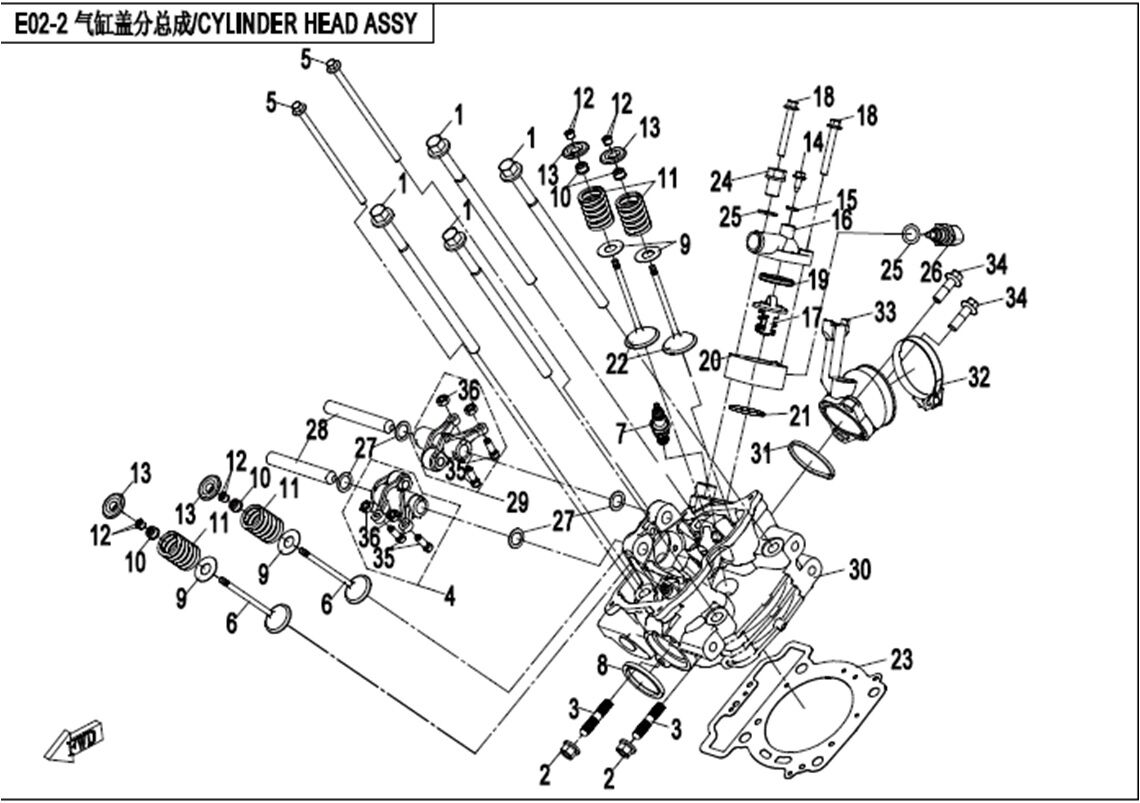 CULASSE DETAIL POUR CFORCE 450 2015