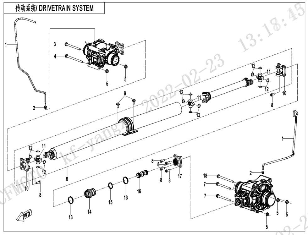 ARBRE DE TRANSMISSION POUR ZFORCE 950 SPORT 2023