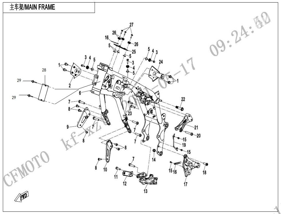 CHASSIS PRINCIPAL POUR CF 800MT DESERT 2023