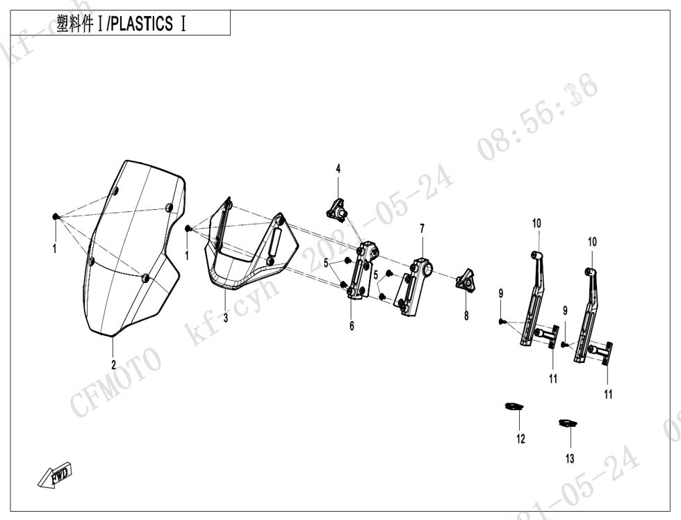 PLASTIQUES 1 POUR CF 800MT EXPLORE EDITION 2024