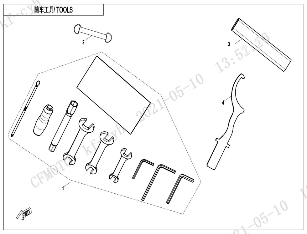 OUTILS POUR CF 800MT EXPLORE 2025